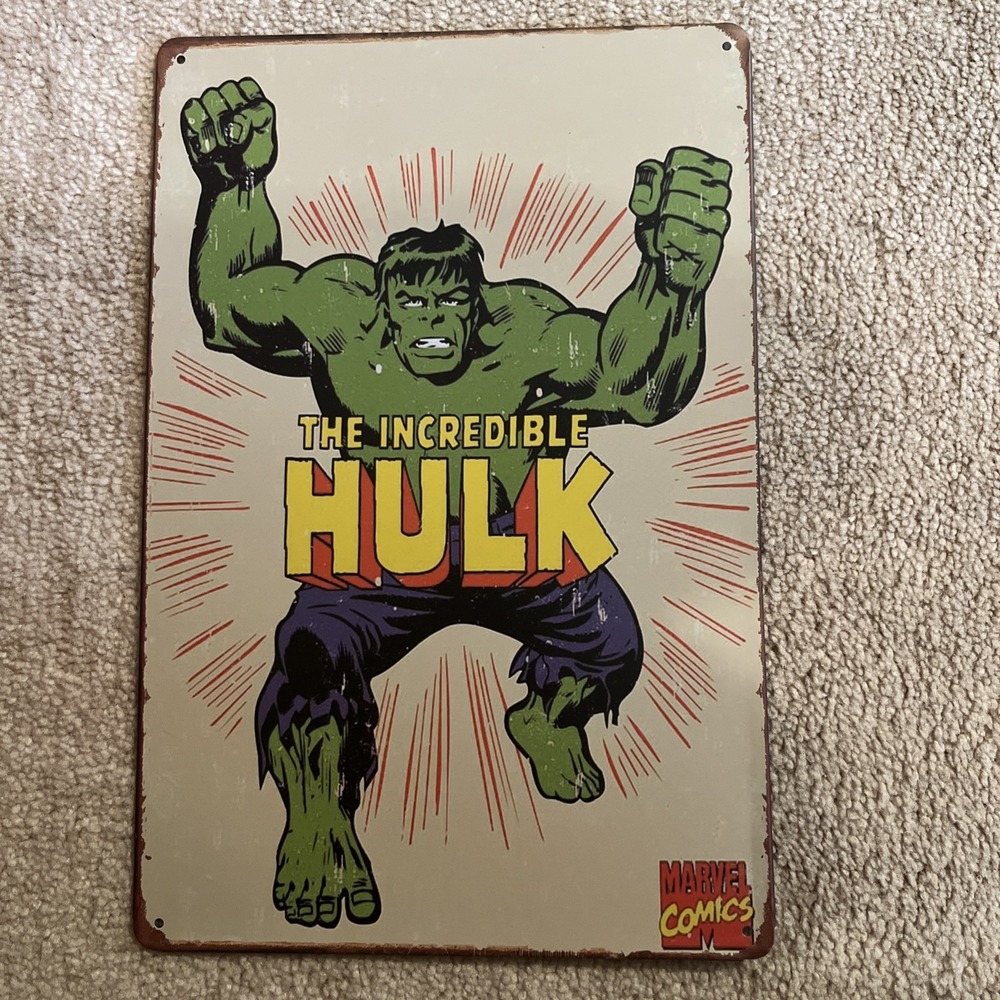 THE INCREDIBLE HULK RETRO TIN SIGN
